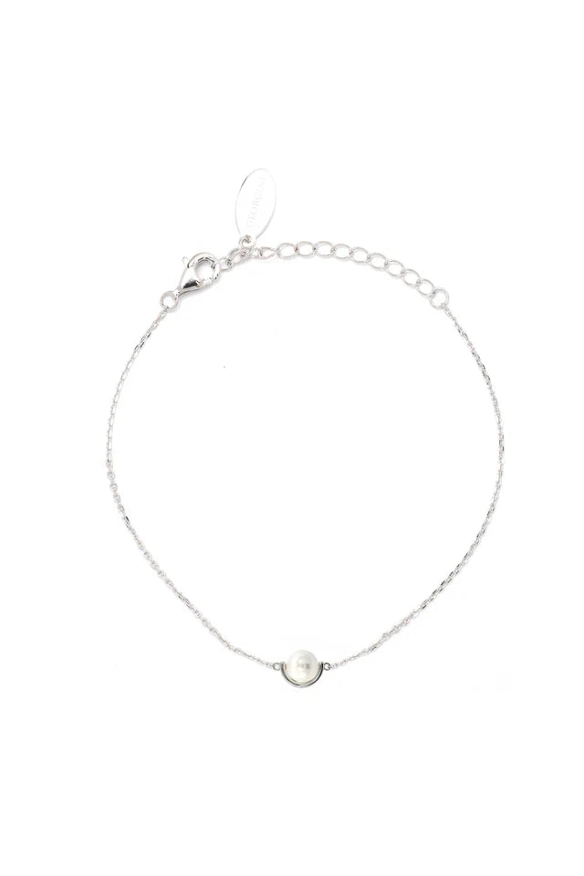 Georgini Adagio Cresent Silver Pearl Bracelet
