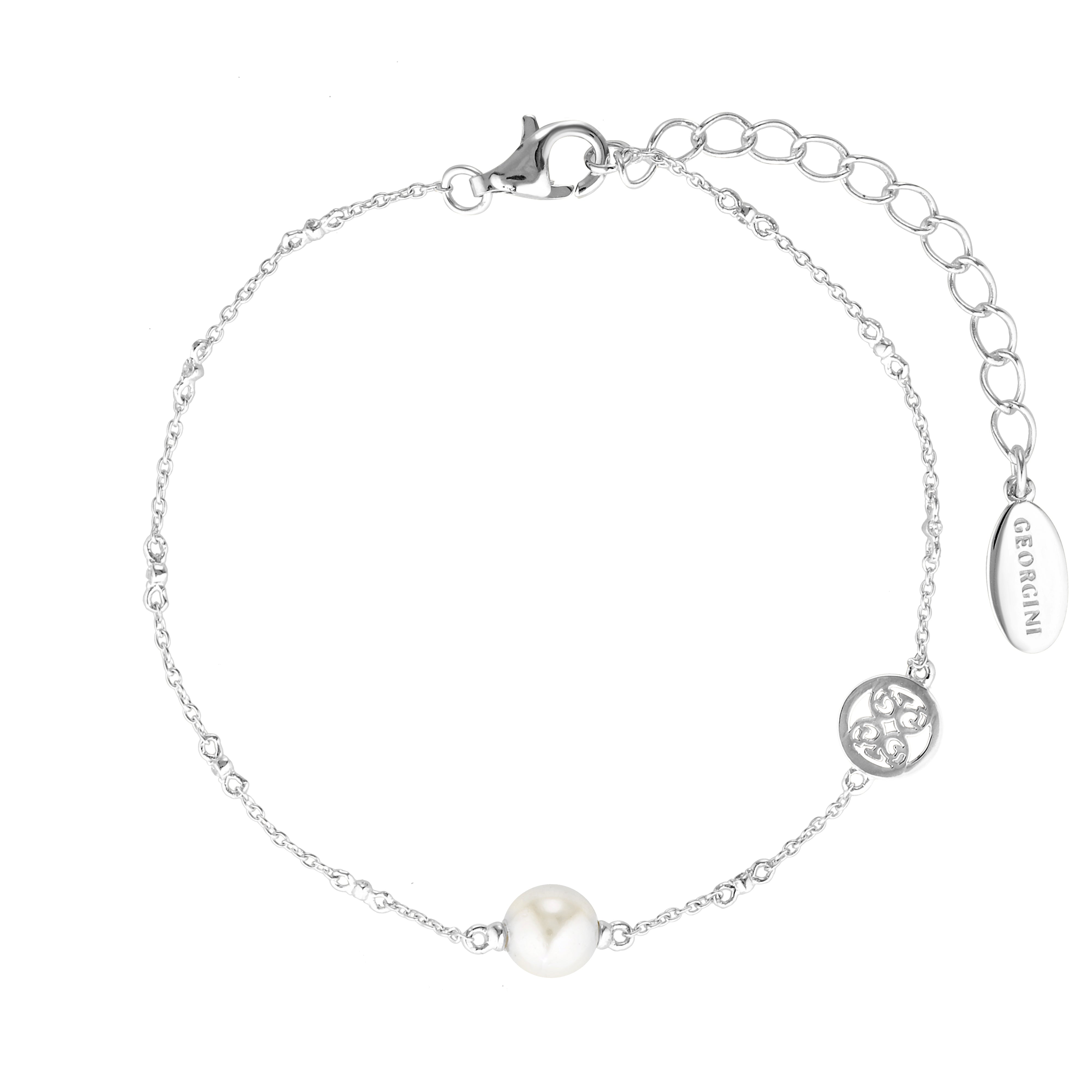 Georgini Red Carpet Globe Pearl Bracelet Silver