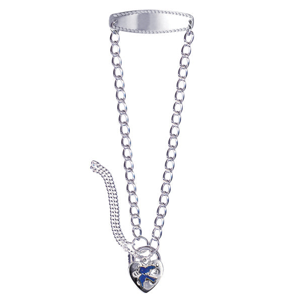 Sterling Silver Child ID Bracelet with Blue Bird