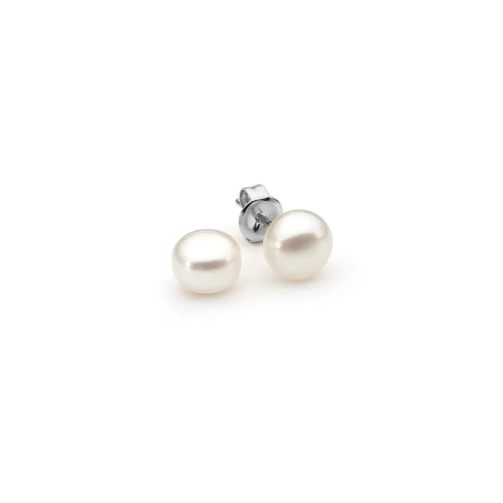 Sterling Silver 5mm Button Freshwater Pearl stud earrings