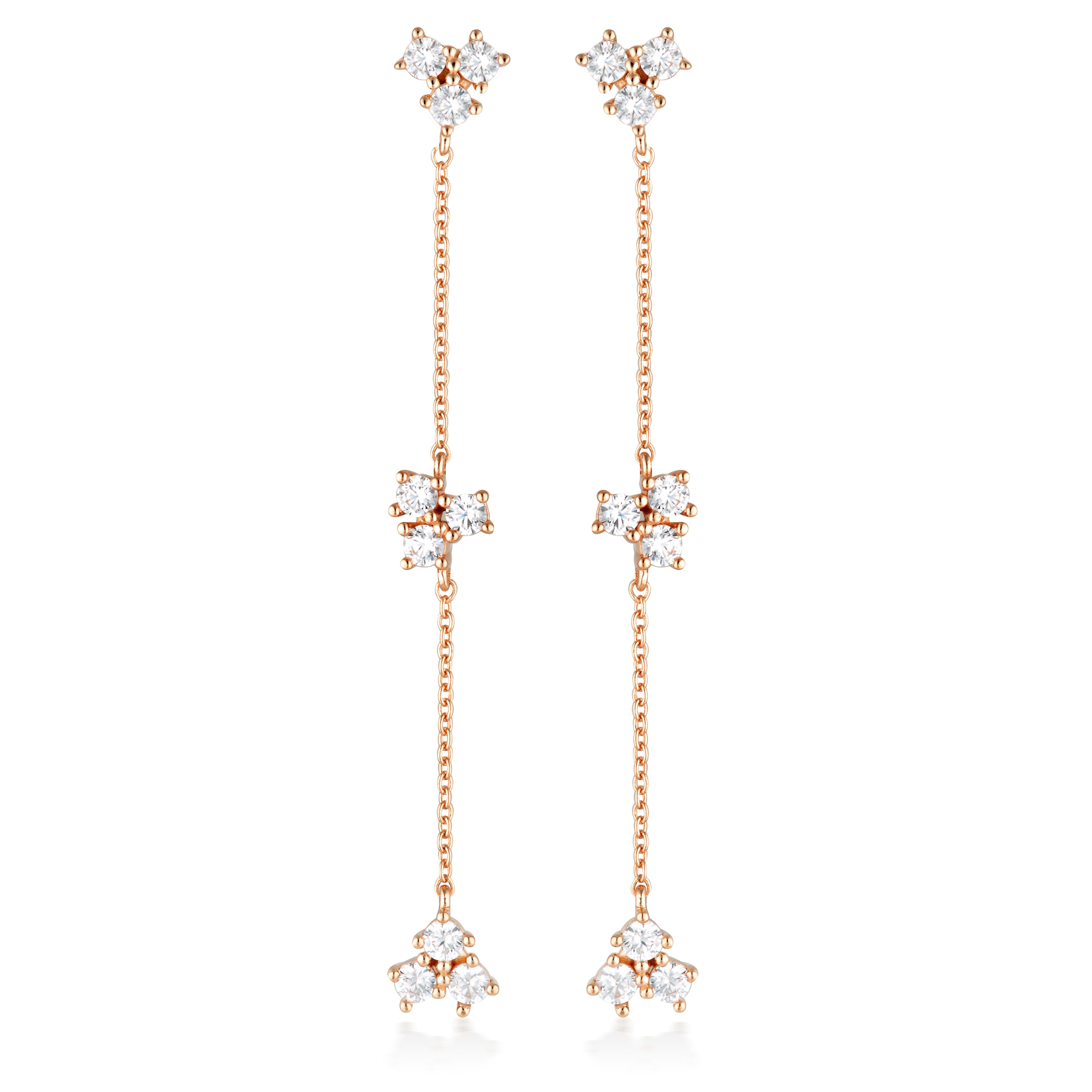 Georgini The Layered Edit Trois Earrings Rose Gold