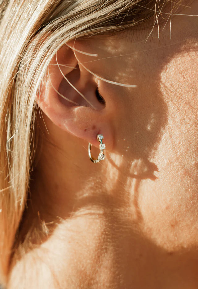 Georgini Chic Noel Trilogy Yellow Gold-Plated Hoop Earrings
