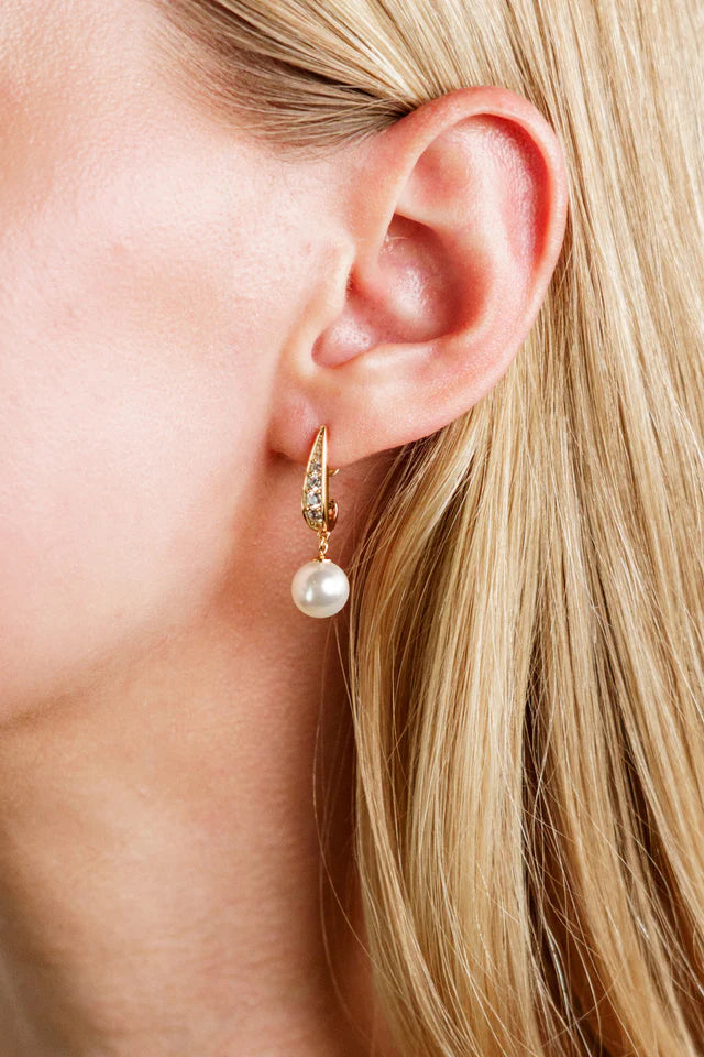 Georgini Adagio Serene Yellow Gold Plated Pearl Earrings