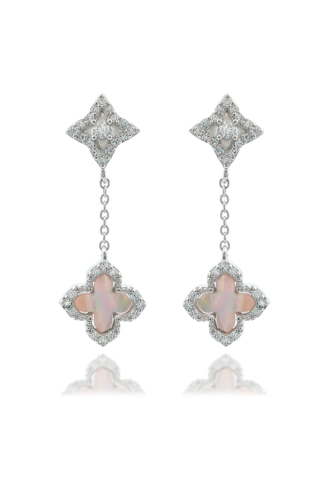 Georgini Sydney Soirée Fairwater Mother of Pearl Drop Earrings Silver