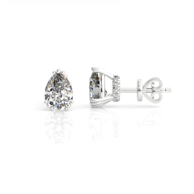 Georgini Elegant 7mm Pear Cut Silver Stud Earrings
