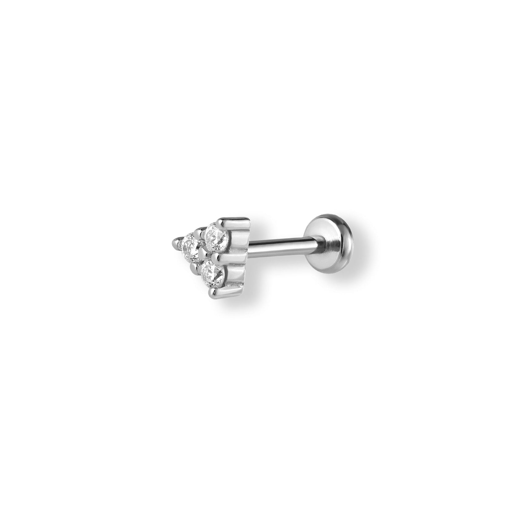 Sterling Silver Cubic Zirconia Single Helix Earring