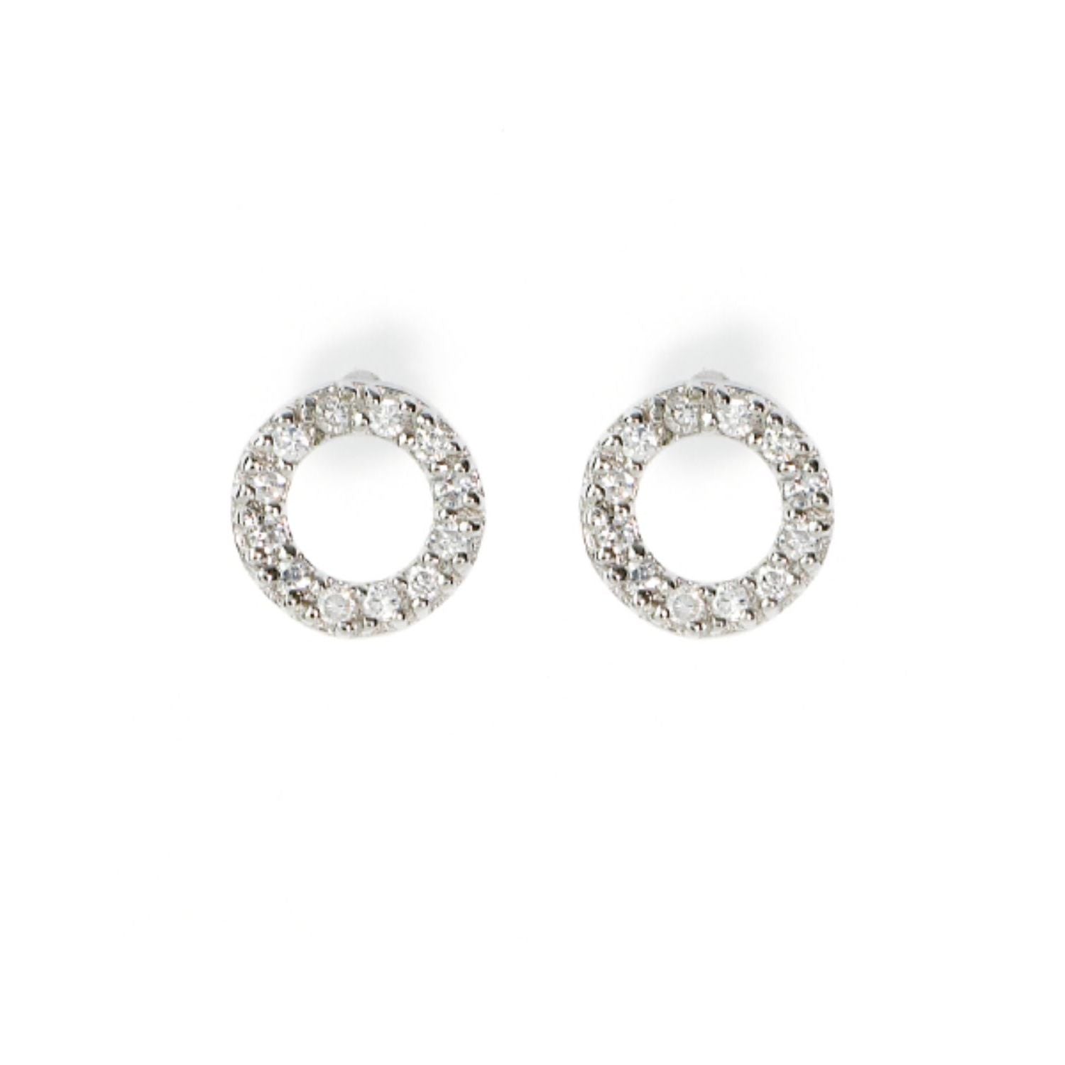 Georgini - Sterling Silver Cubic Zirconia Baby Circle Stud Earrings