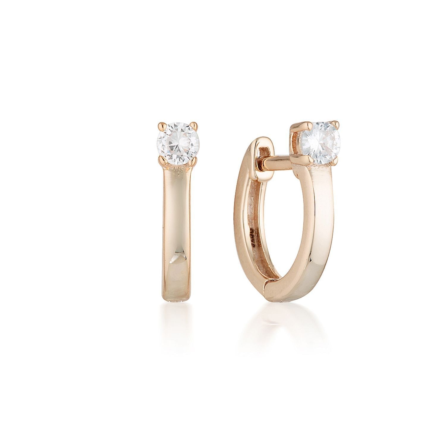 Georgini - Mia Rose Gold Cubic Zirconia Hoop Earrings