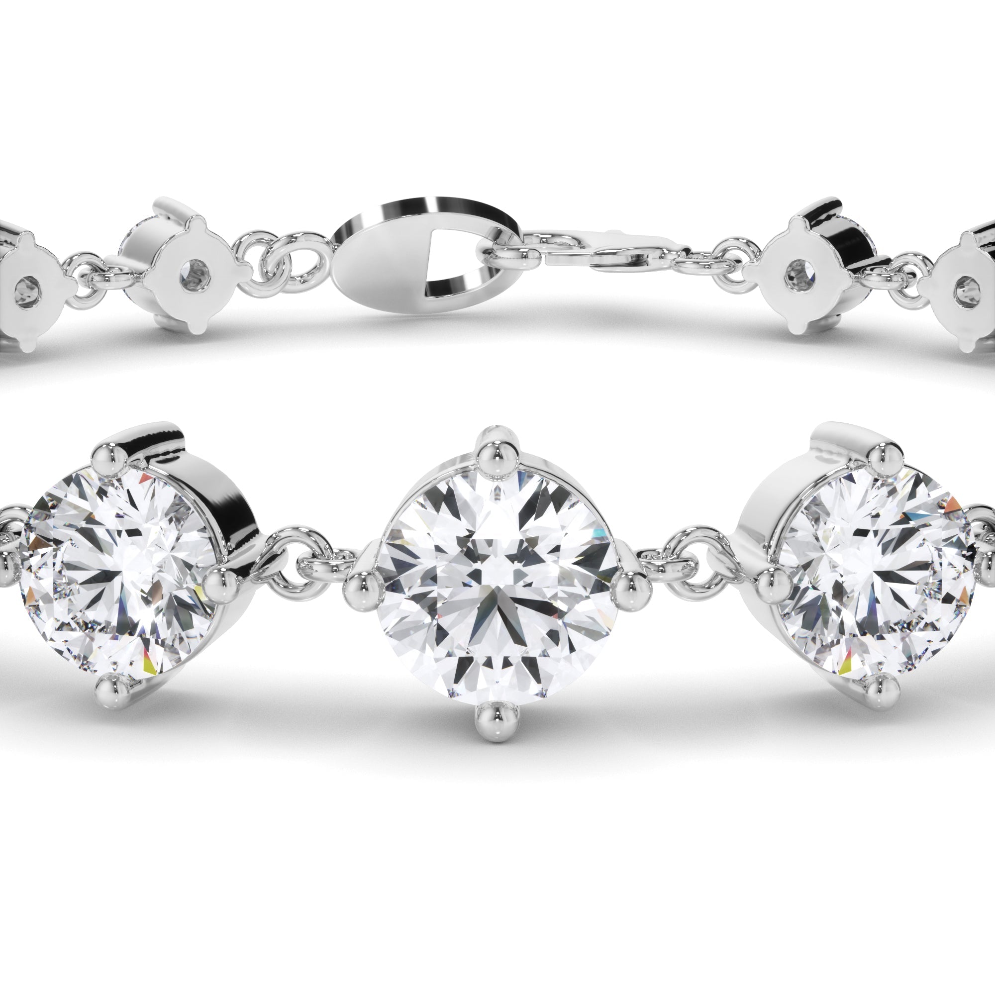 Round Brilliant Cut Laboratory Grown Diamond Tennis Bracelet