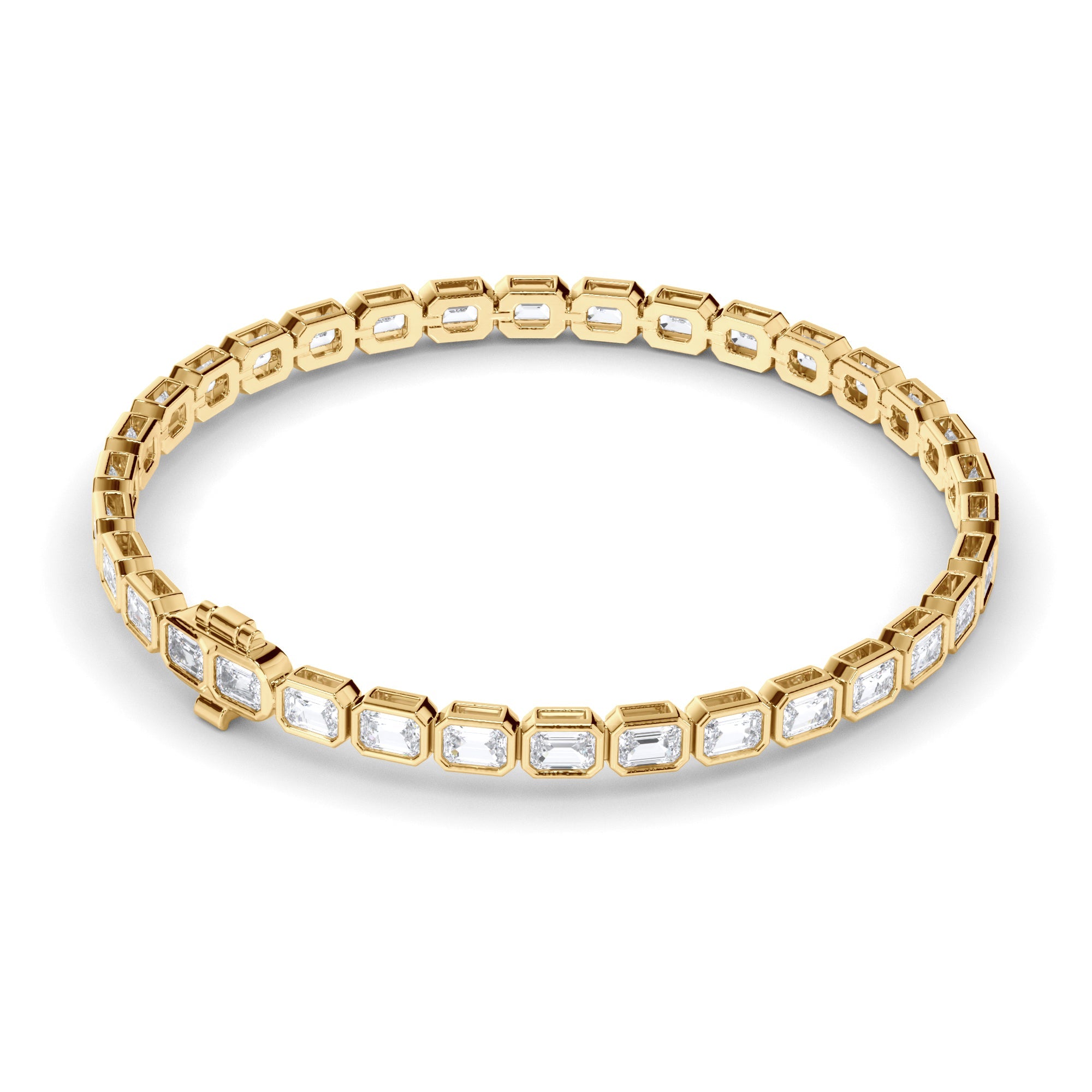 Emerald Cut Laboratory Grown Diamond Tennis Bracelet