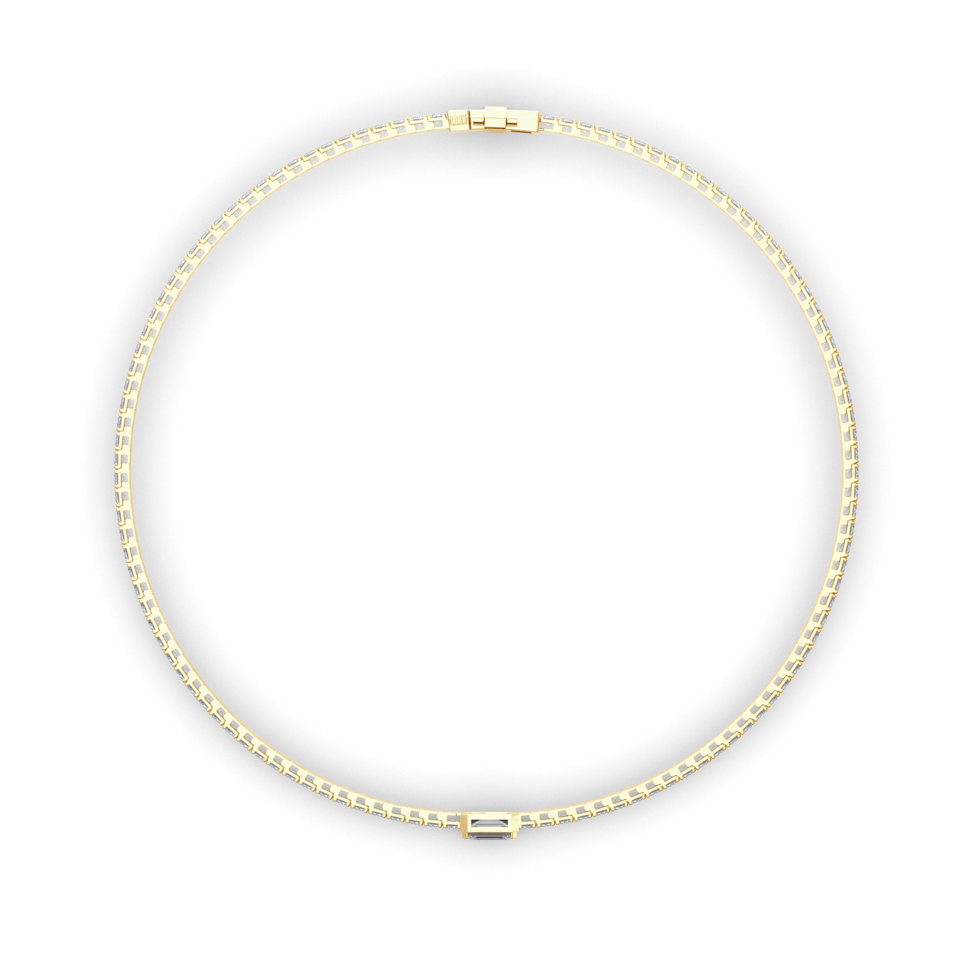 Emerald Cut Solitaire Natural Mined Diamond Tennis Bracelet