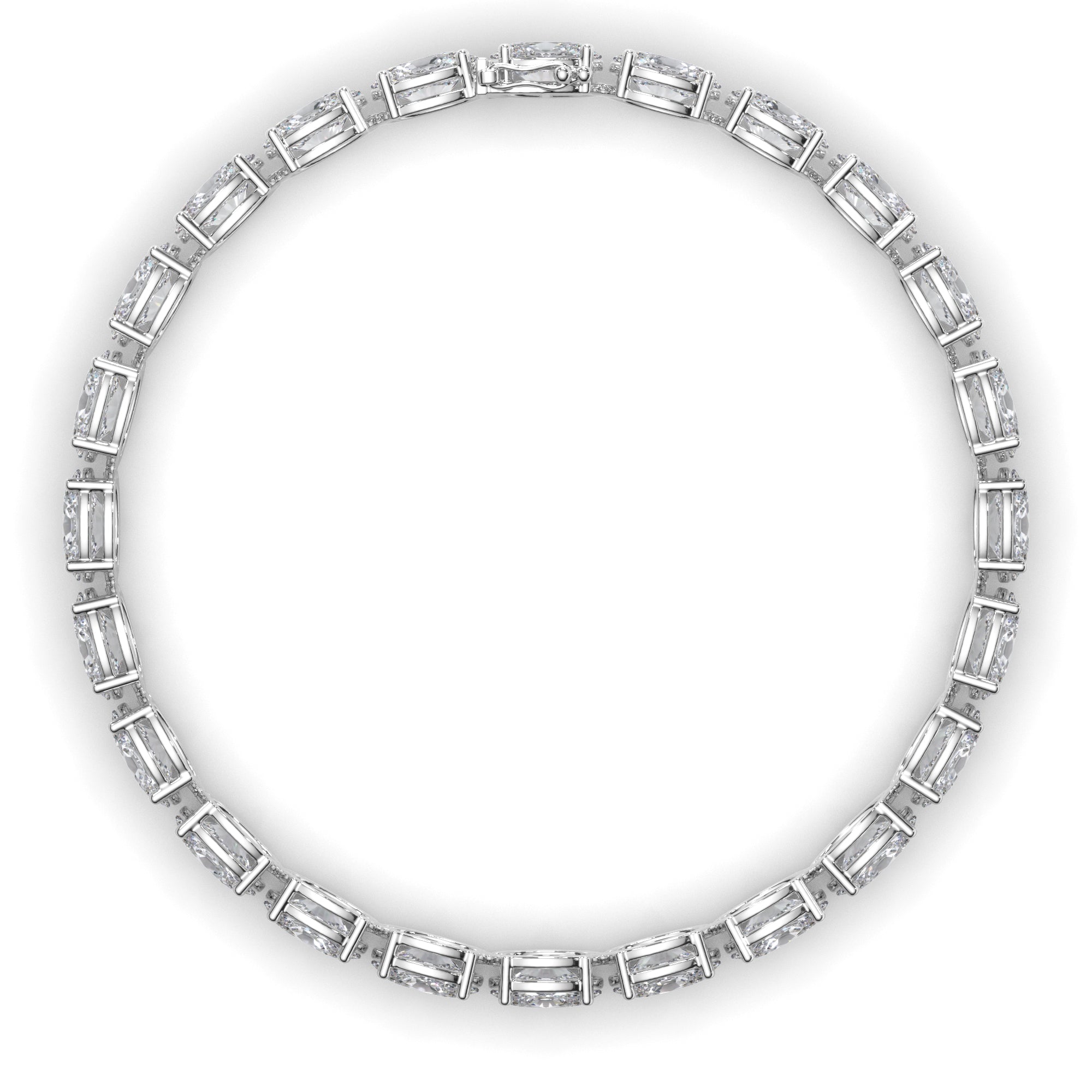 Oval Cut Natural Mined Diamond Tennis Bracelet