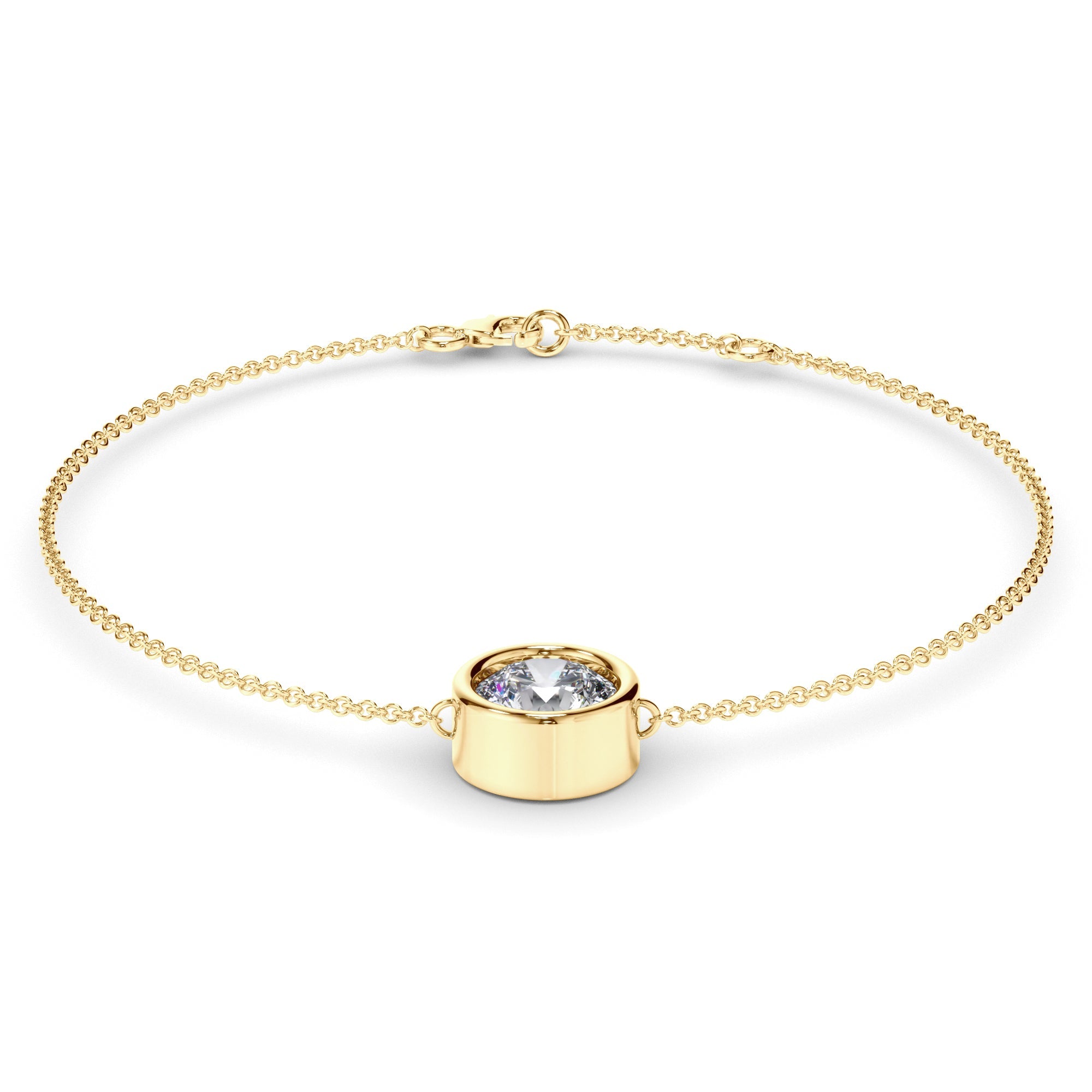 Round Brilliant Cut Diamond Bezel Set Bracelet