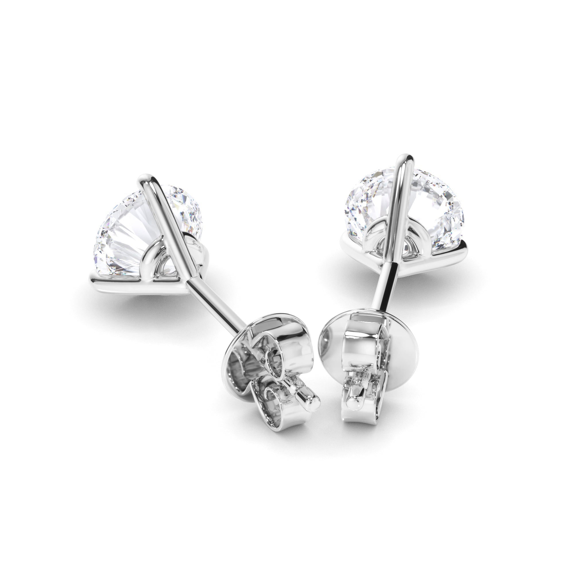 Round Brilliant Cut Diamond Stud Earrings