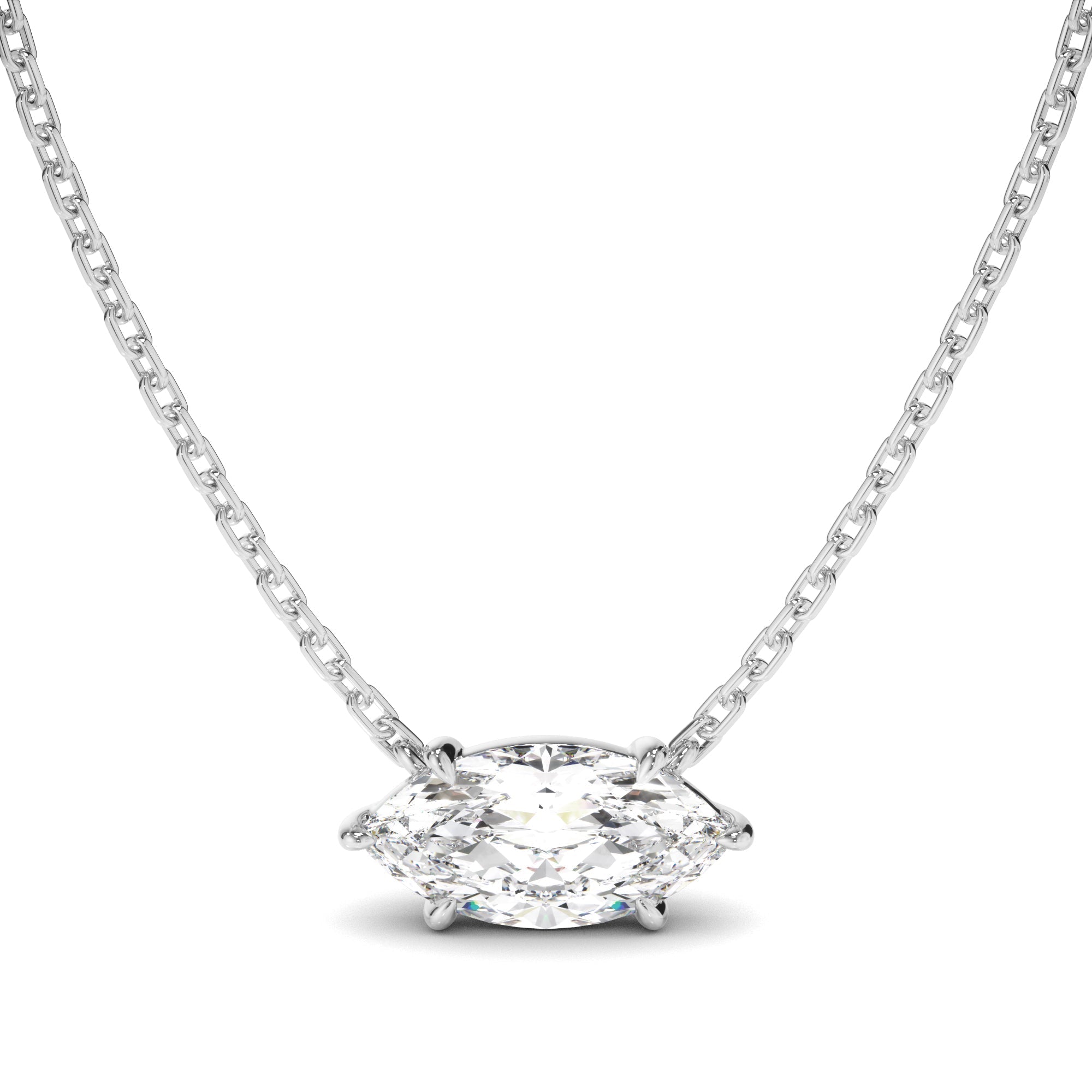 East West Marquise Cut Diamond Necklet
