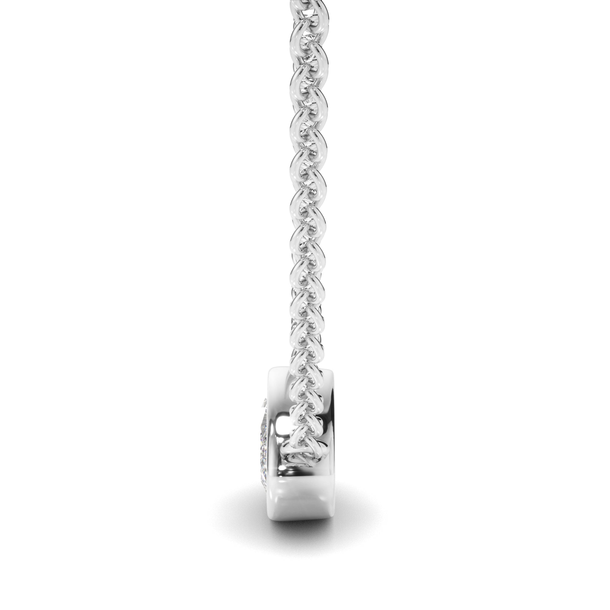 East West Marquise Cut Diamond Bezel Set Solitaire Necklet