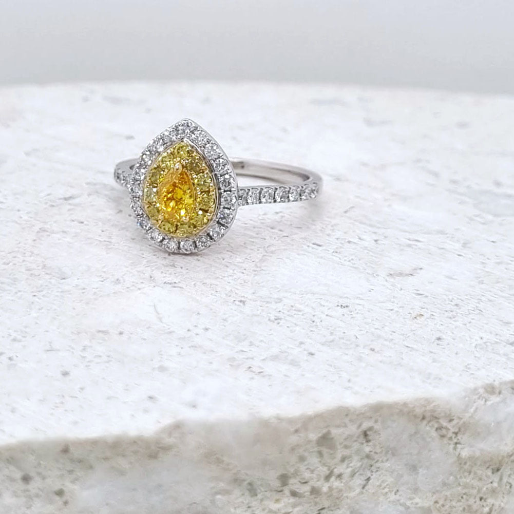 Ellendale 18 carat Yellow & White Gold diamond cluster ring, 0.80 carat total.