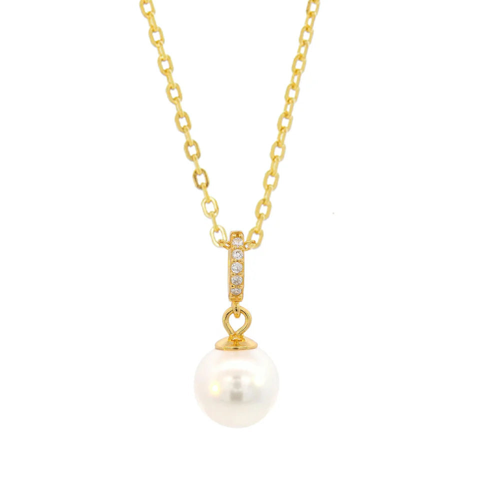 Georgini Adaigo Yellow Gold Plated Effortless Glow Pearl Necklet
