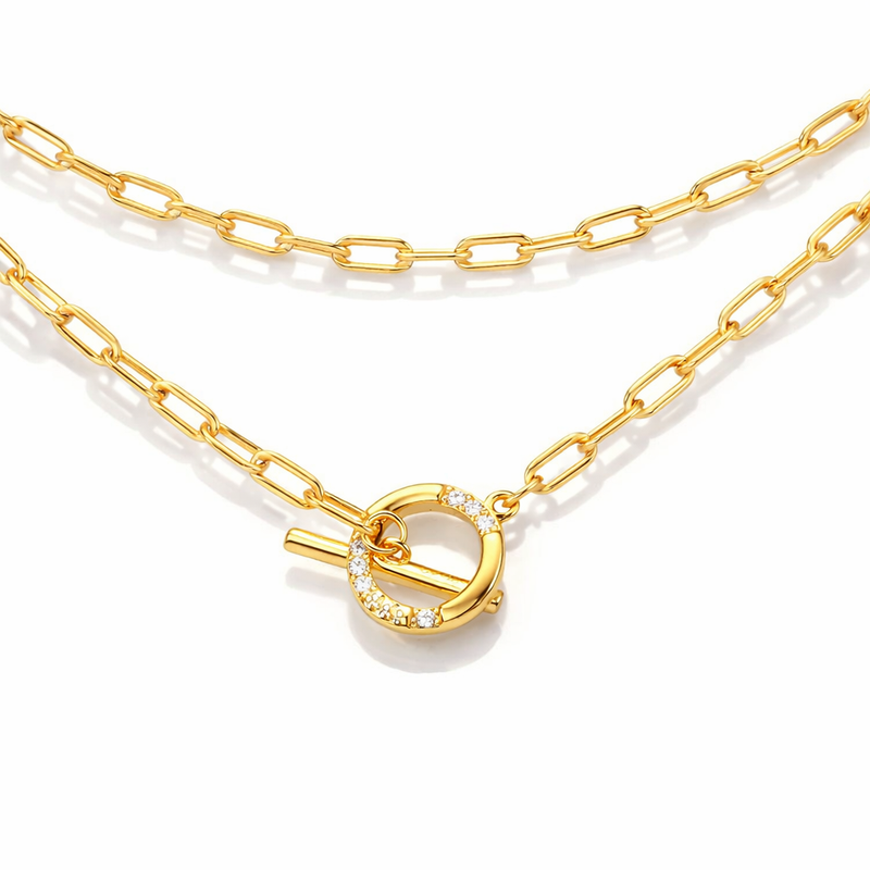 Georgini Alchemy Paperclip Fob Gold Necklet