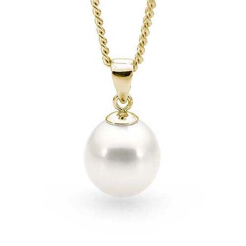 9ct Yellow Gold 8mm Freshwater Pearl pendant