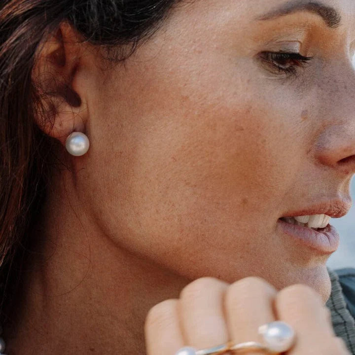 Sterling Silver 7mm Freshwater Pearl stud earrings