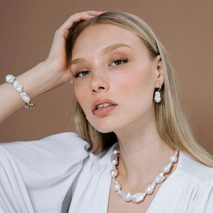 9ct Yellow Gold 13mm Baroque Huggie Earrings