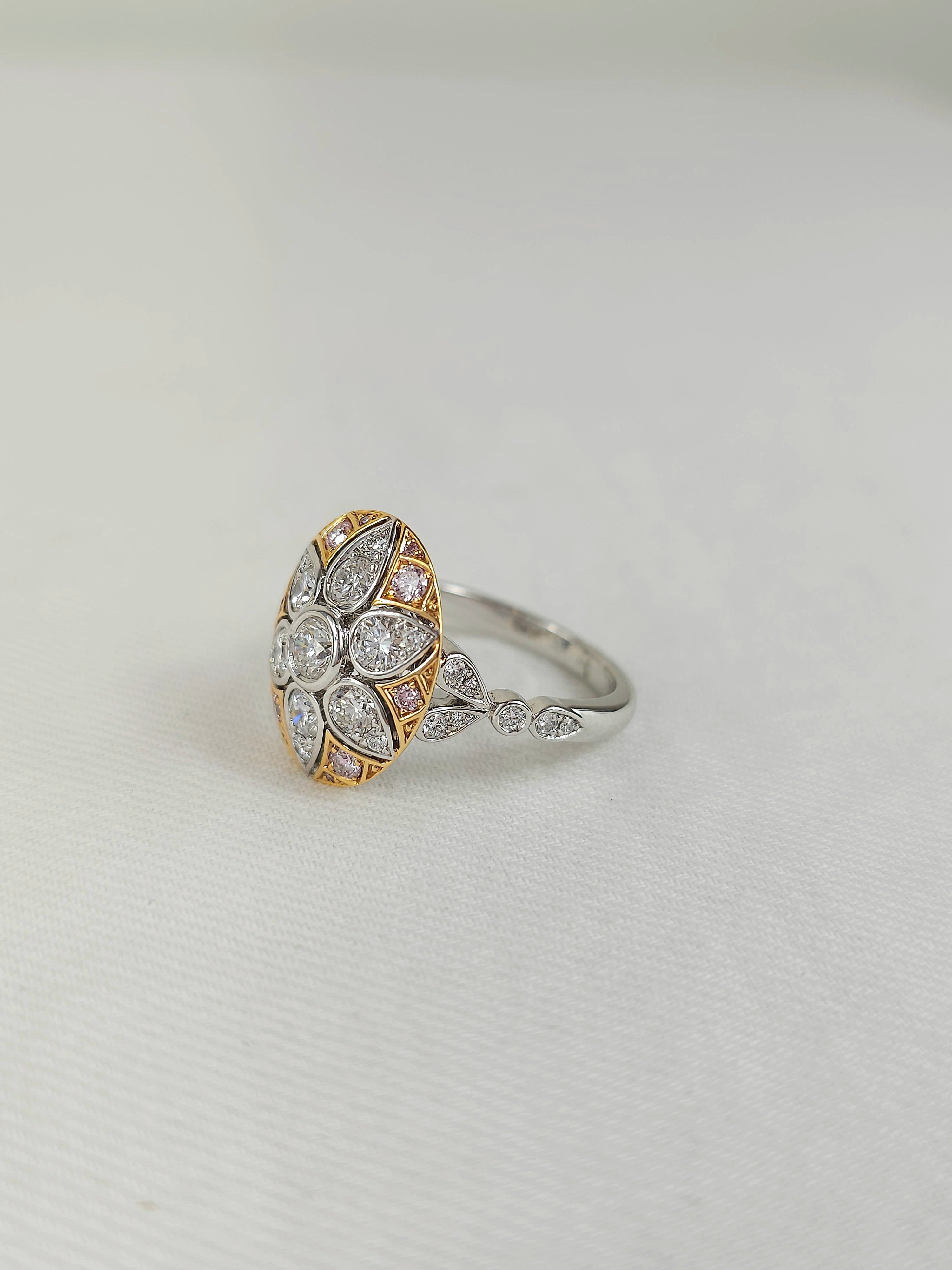 18 carat White & Rose Gold, Argyle Pink Diamond Ring.