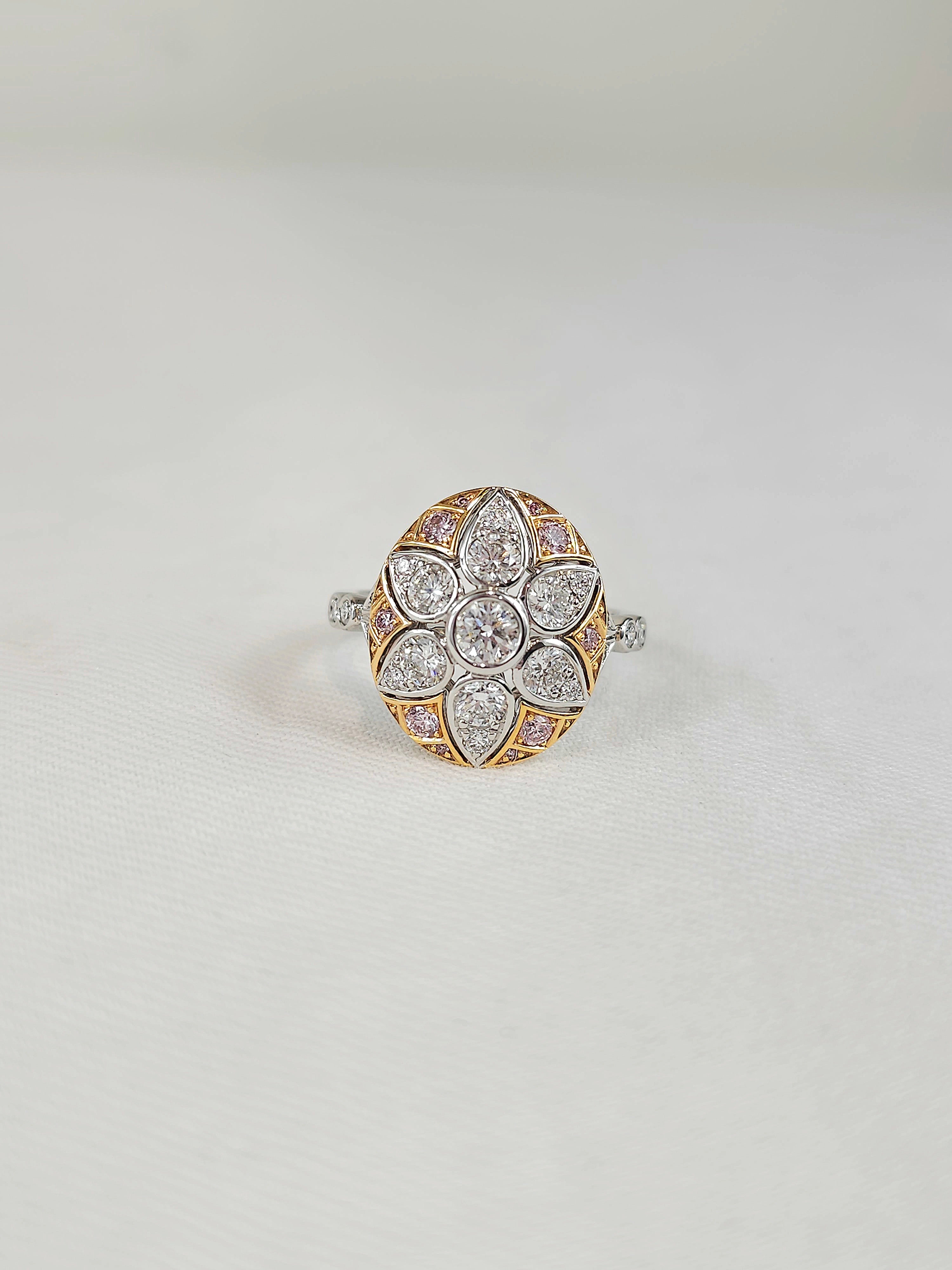 18 carat White & Rose Gold, Argyle Pink Diamond Ring.