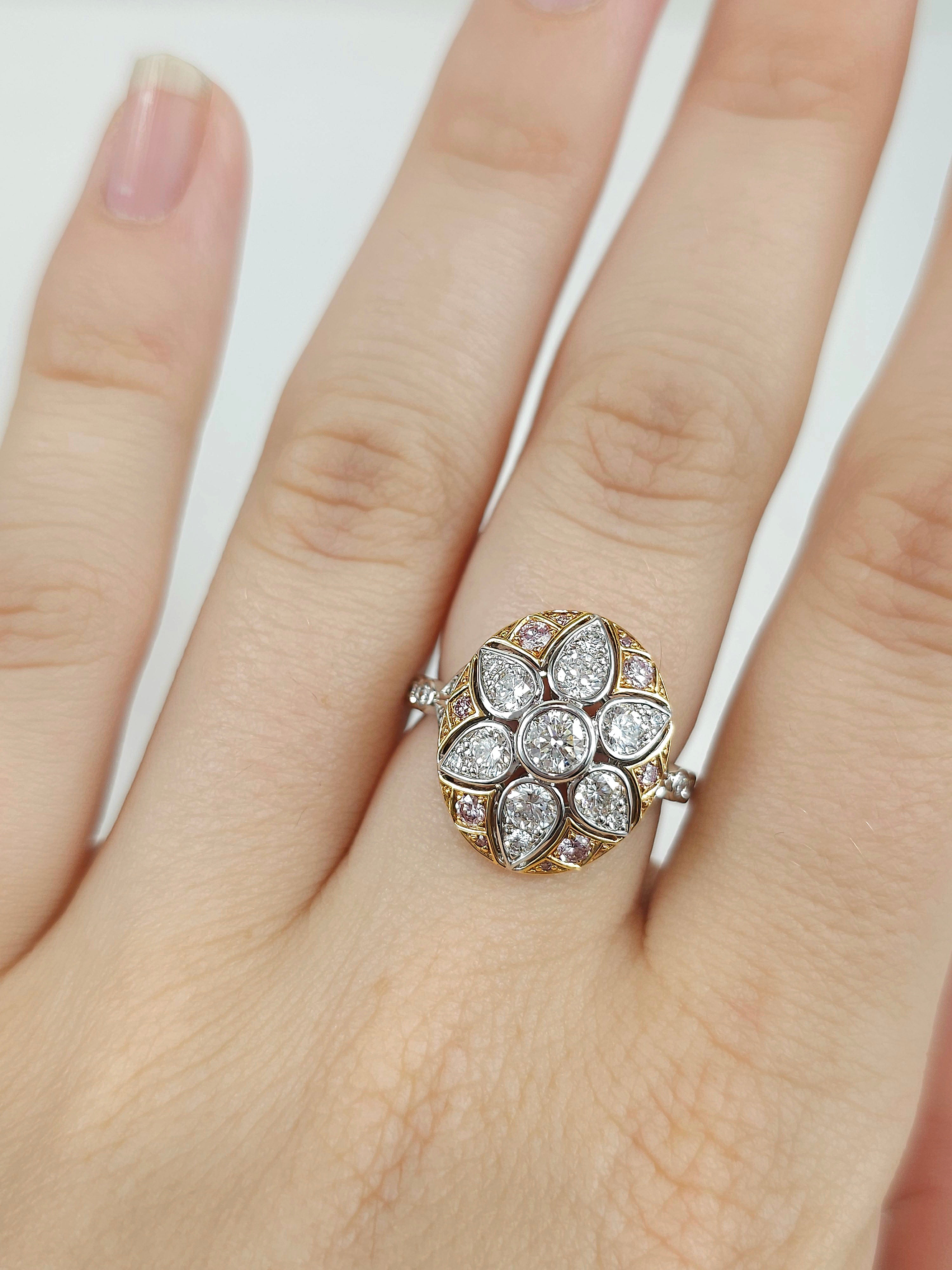 18 carat White & Rose Gold, Argyle Pink Diamond Ring.