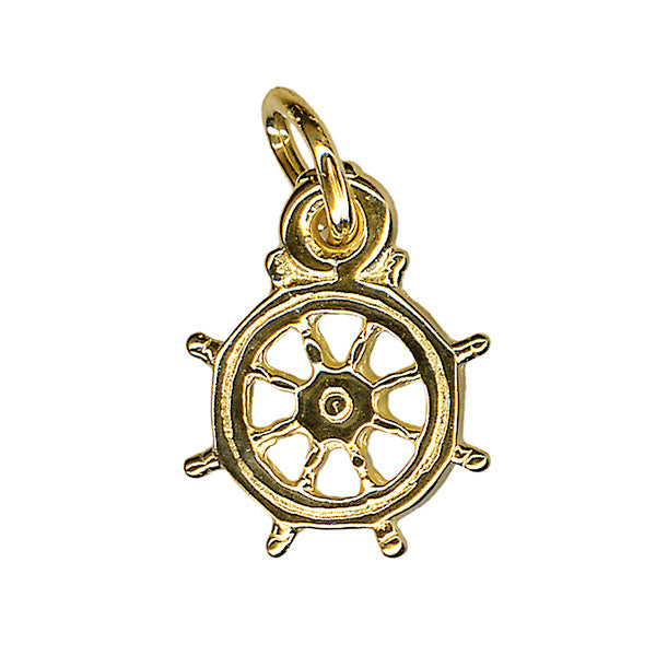 9ct Yellow Gold Ship Wheel Charm