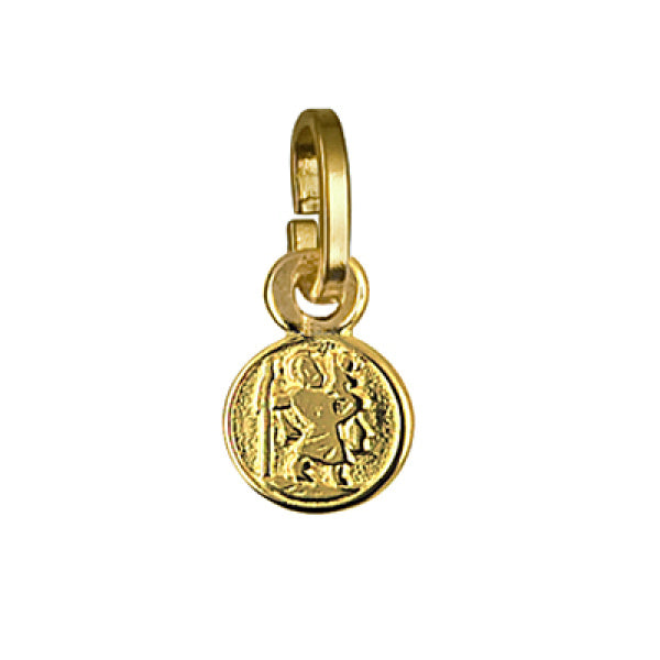 9ct Yellow Gold Round St Christopher Pendant