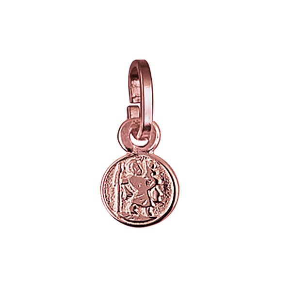 9ct Rose Gold Round St Christopher Charm