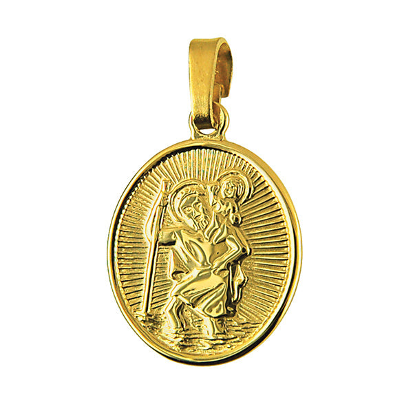 9ct Yellow Gold Oval St Christopher Charm
