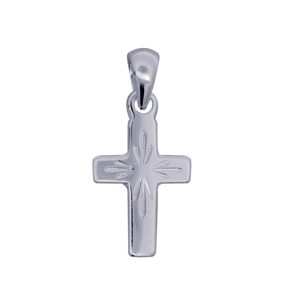 Sterling Silver Fancy Flat Cross