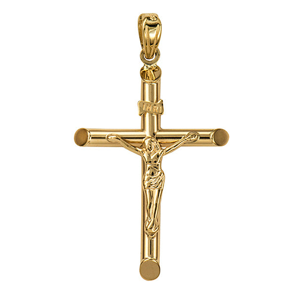9ct Yellow Gold Hollow Crucifix, 28mm