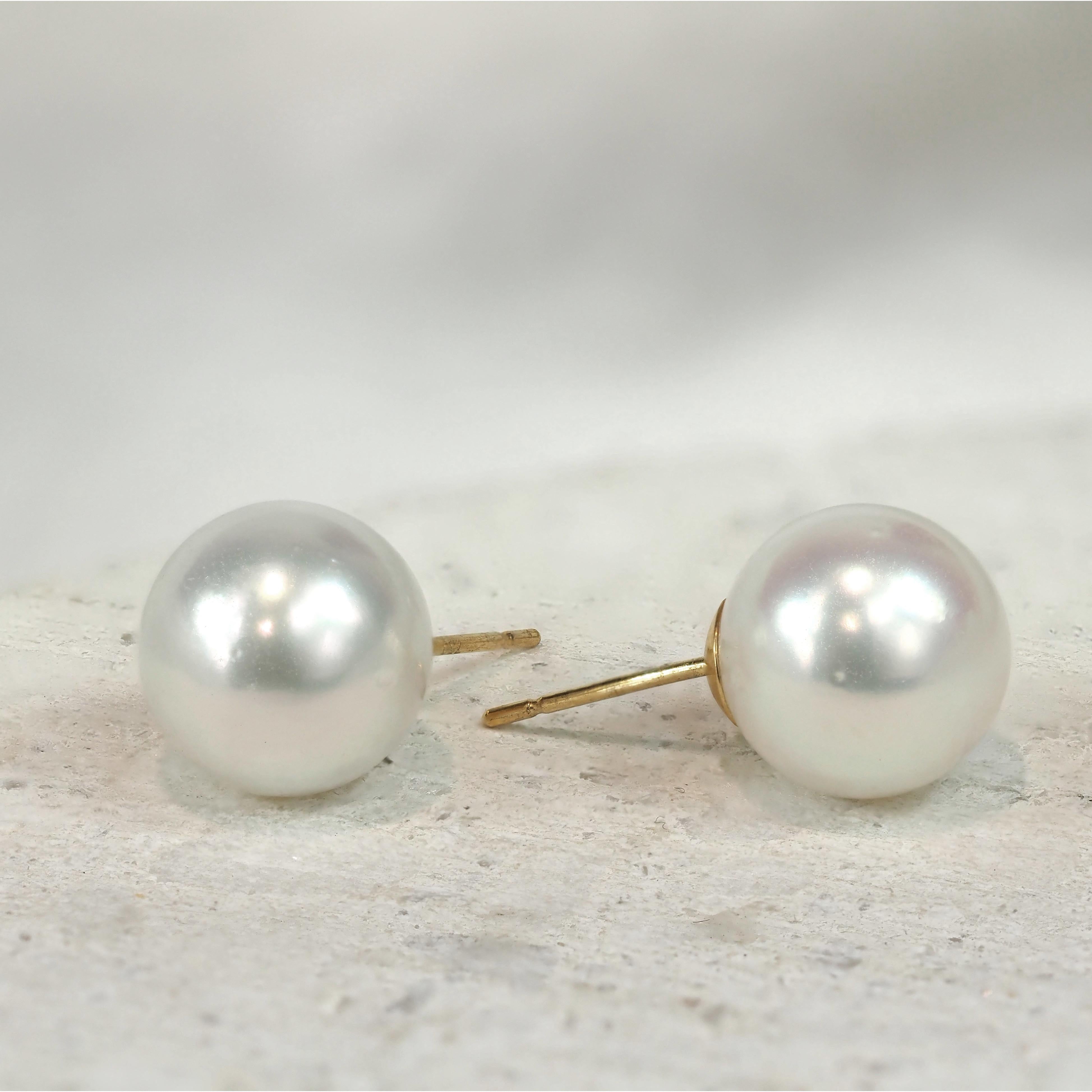Autore 18ct Yellow Gold South Sea Pearl Stud Earrings, 11mm