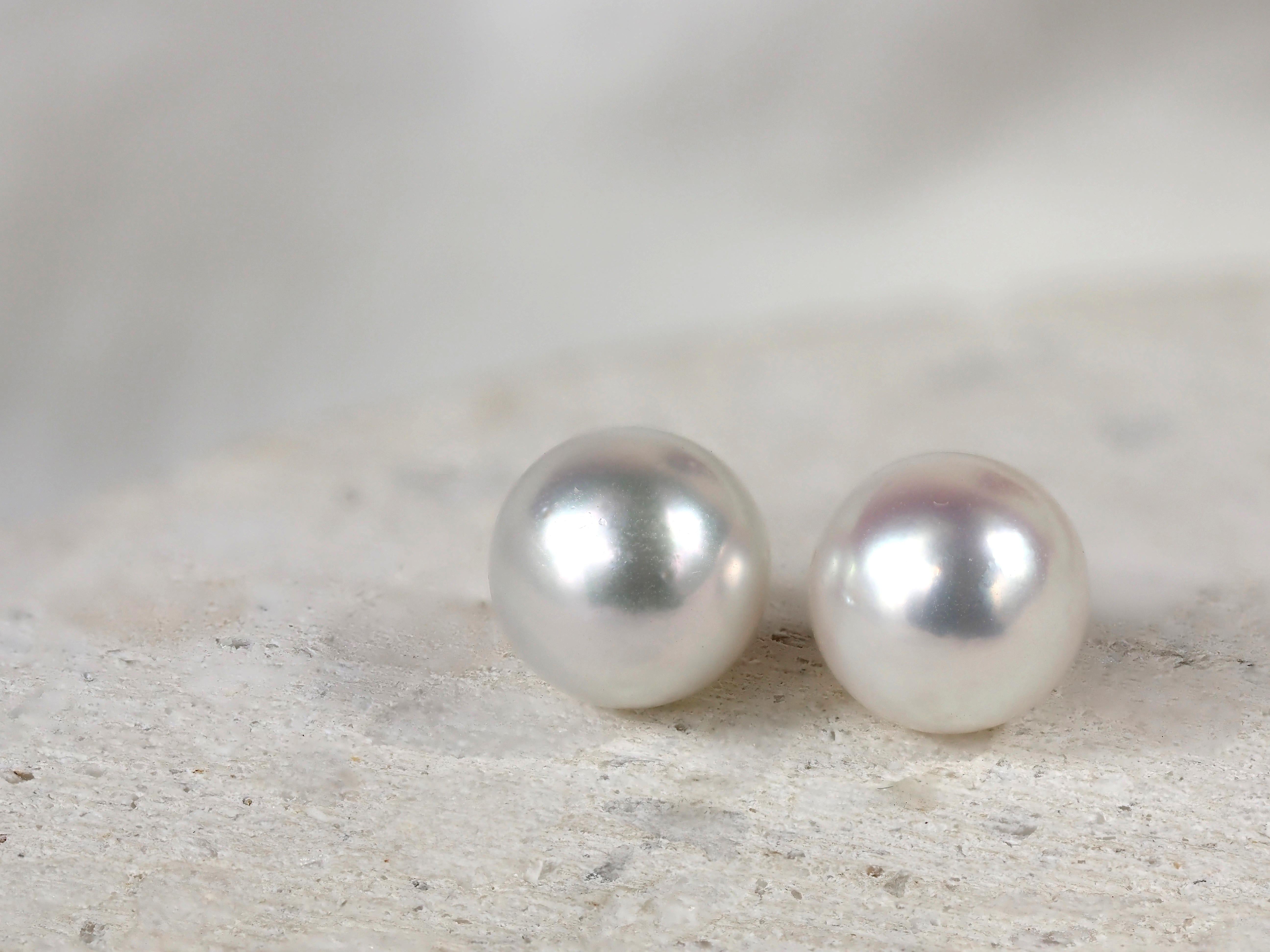 Autore 18ct Yellow Gold South Sea Pearl Stud Earrings, 11mm