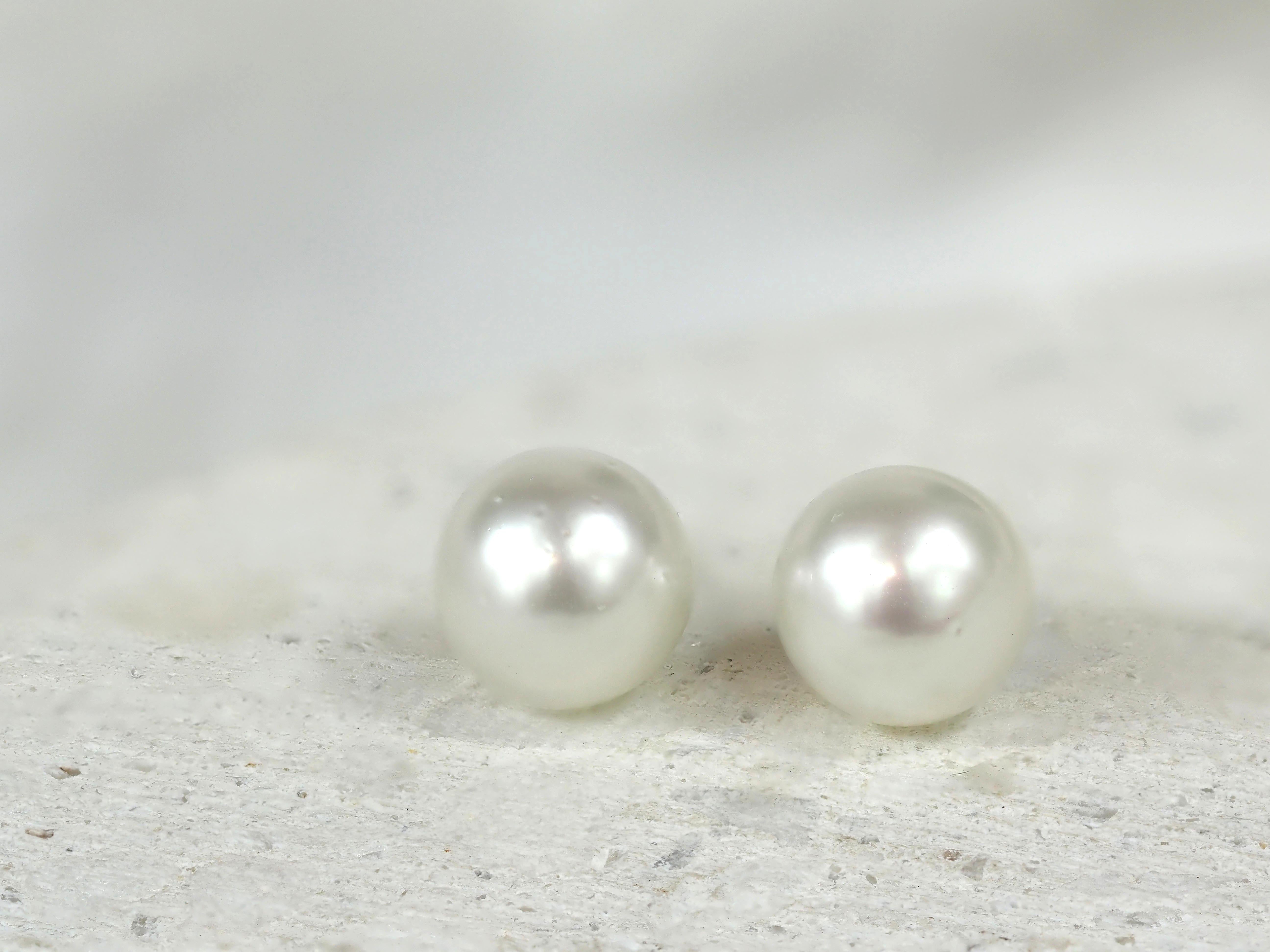 Autore 18ct White Gold South Sea Pearl Stud Earrings, 10mm
