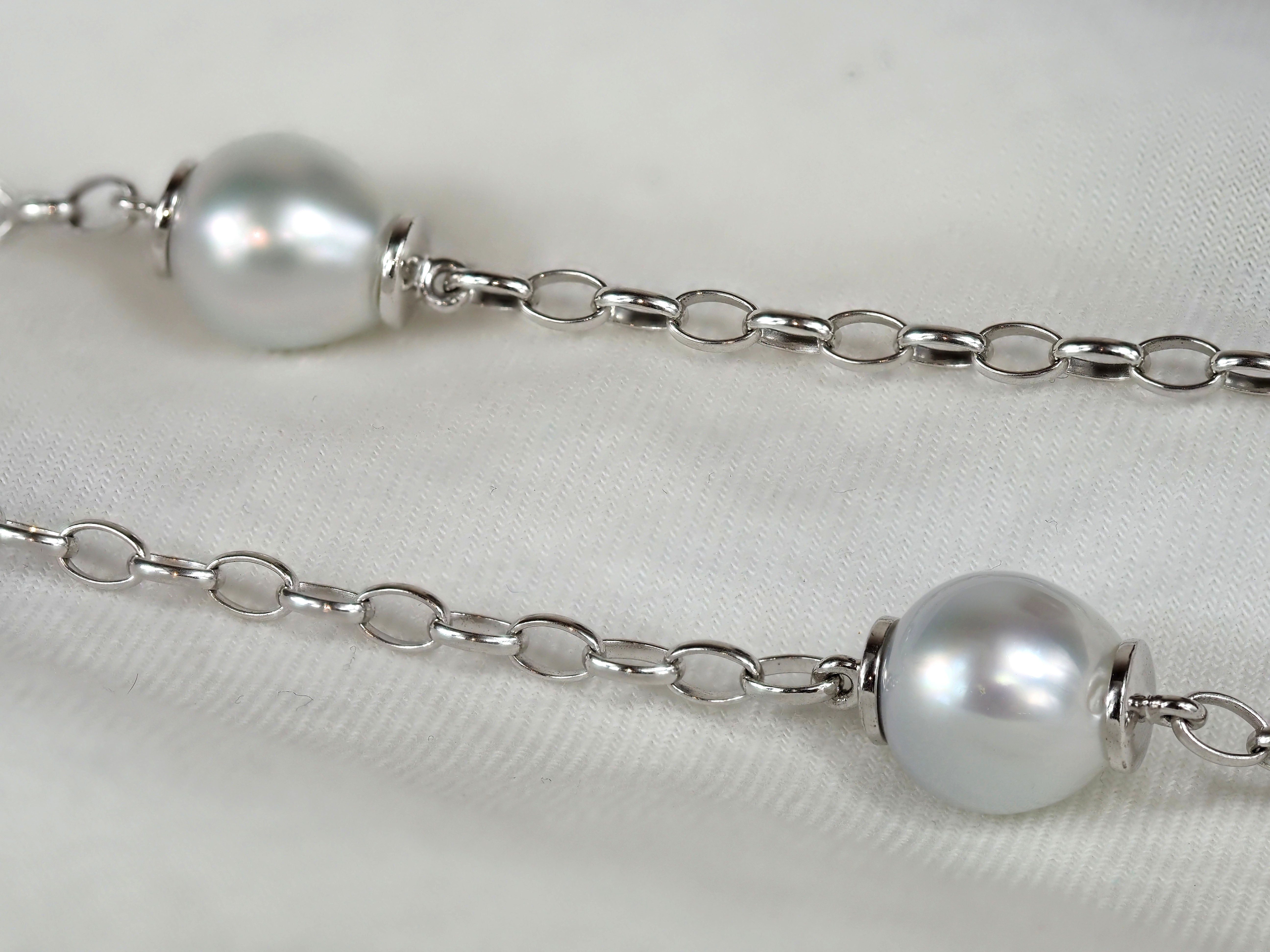 Autore Sterling Silver South Sea Pearl Necklet, 11mm