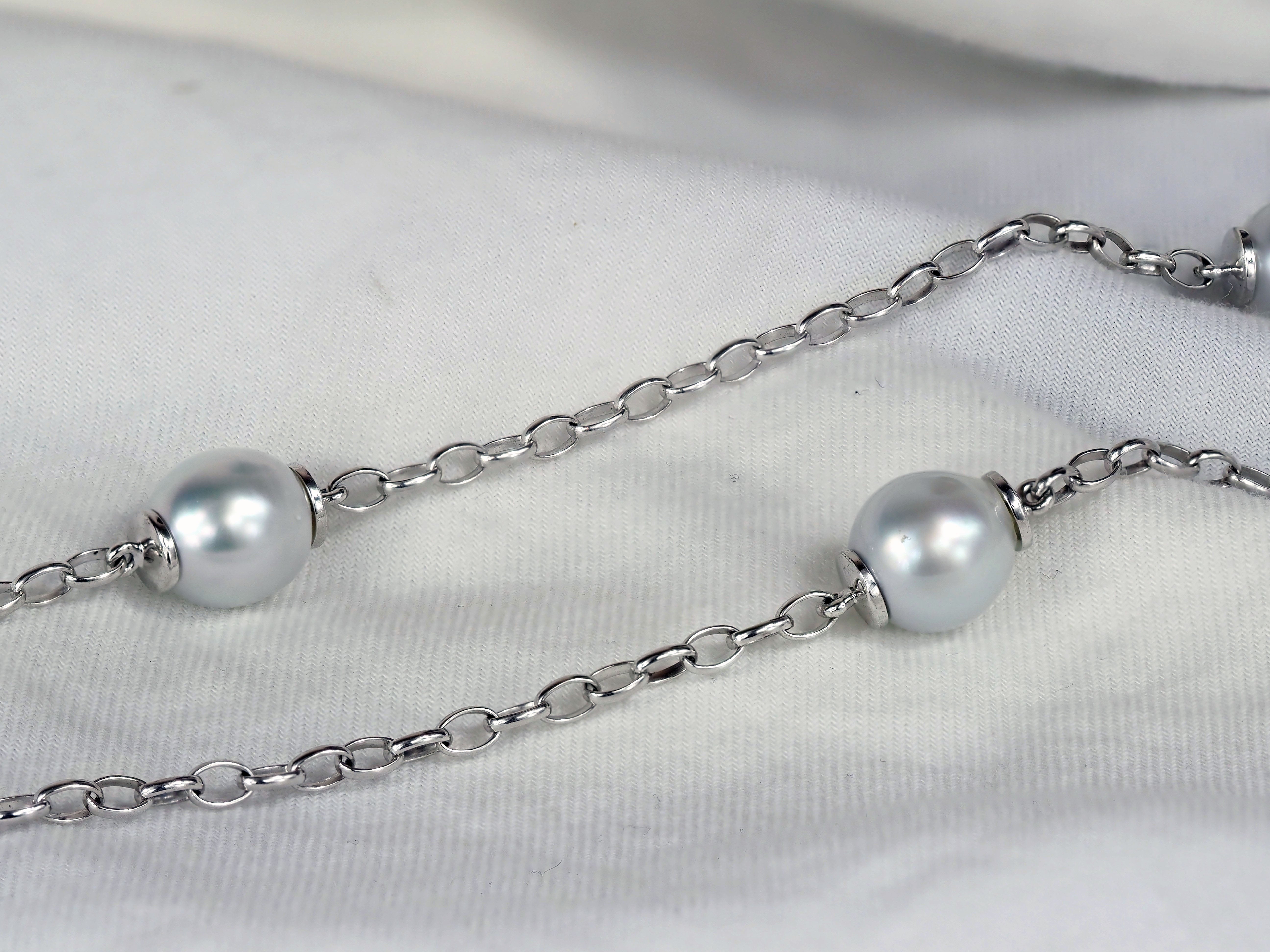 Autore Sterling Silver South Sea Pearl Necklet, 11mm