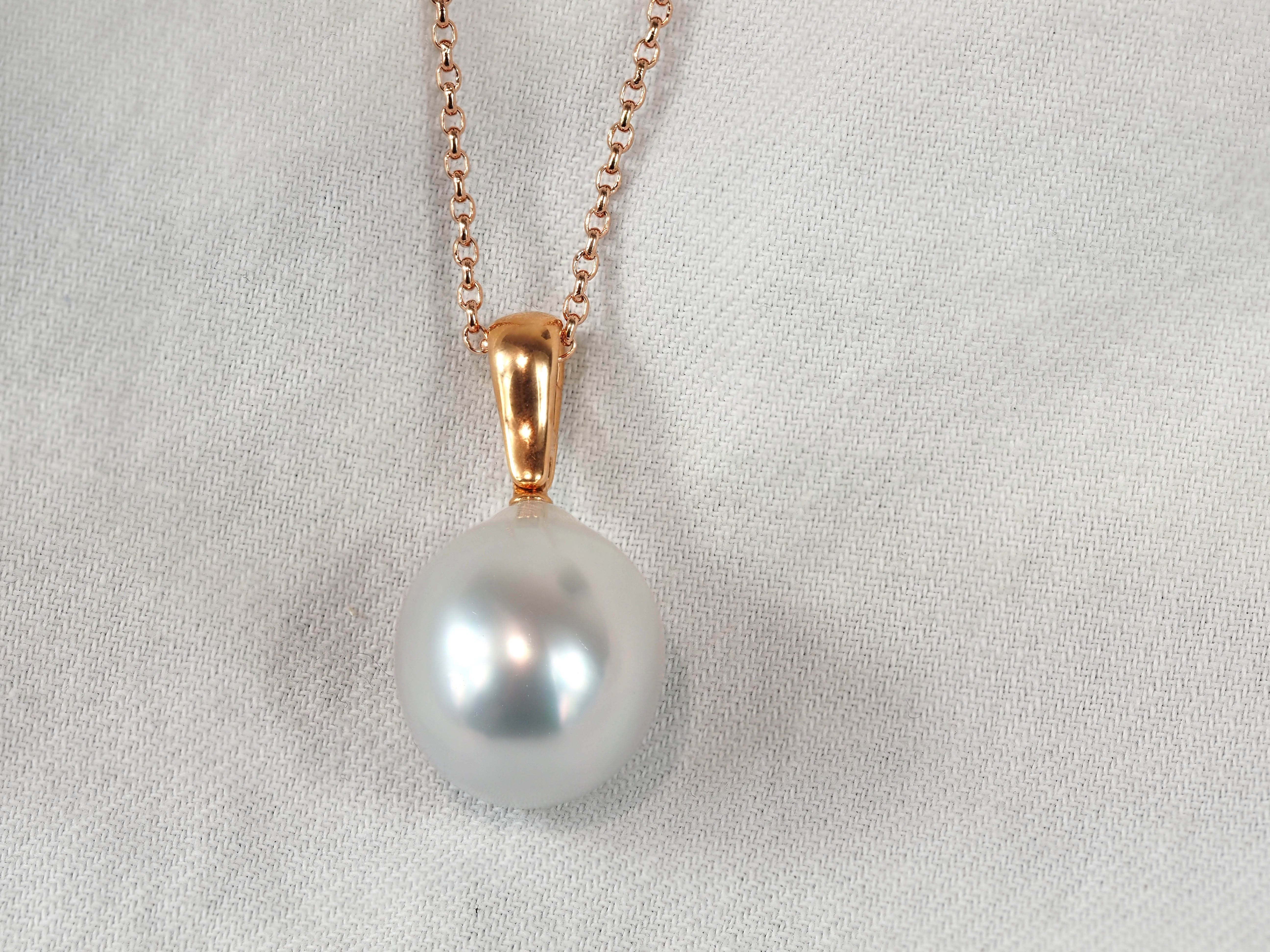 Autore 18ct Rose Gold South Sea Pearl Pendant, 13mm
