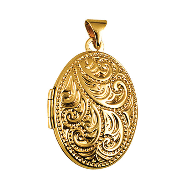 9ct Yellow Gold Engraved Family Locket