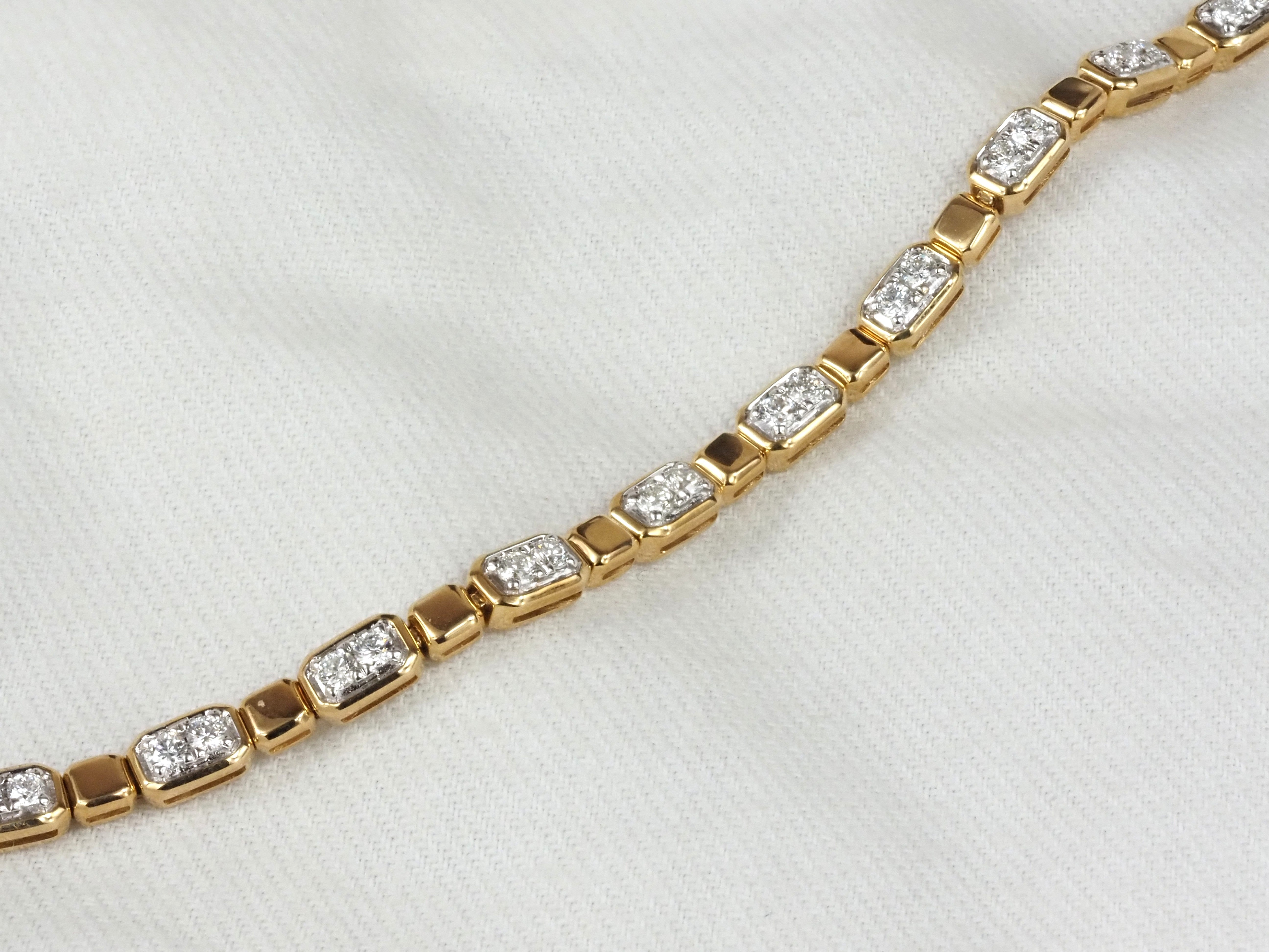 10ct Yellow Gold Lab-Grown Diamond Bracelet, 1ct Total