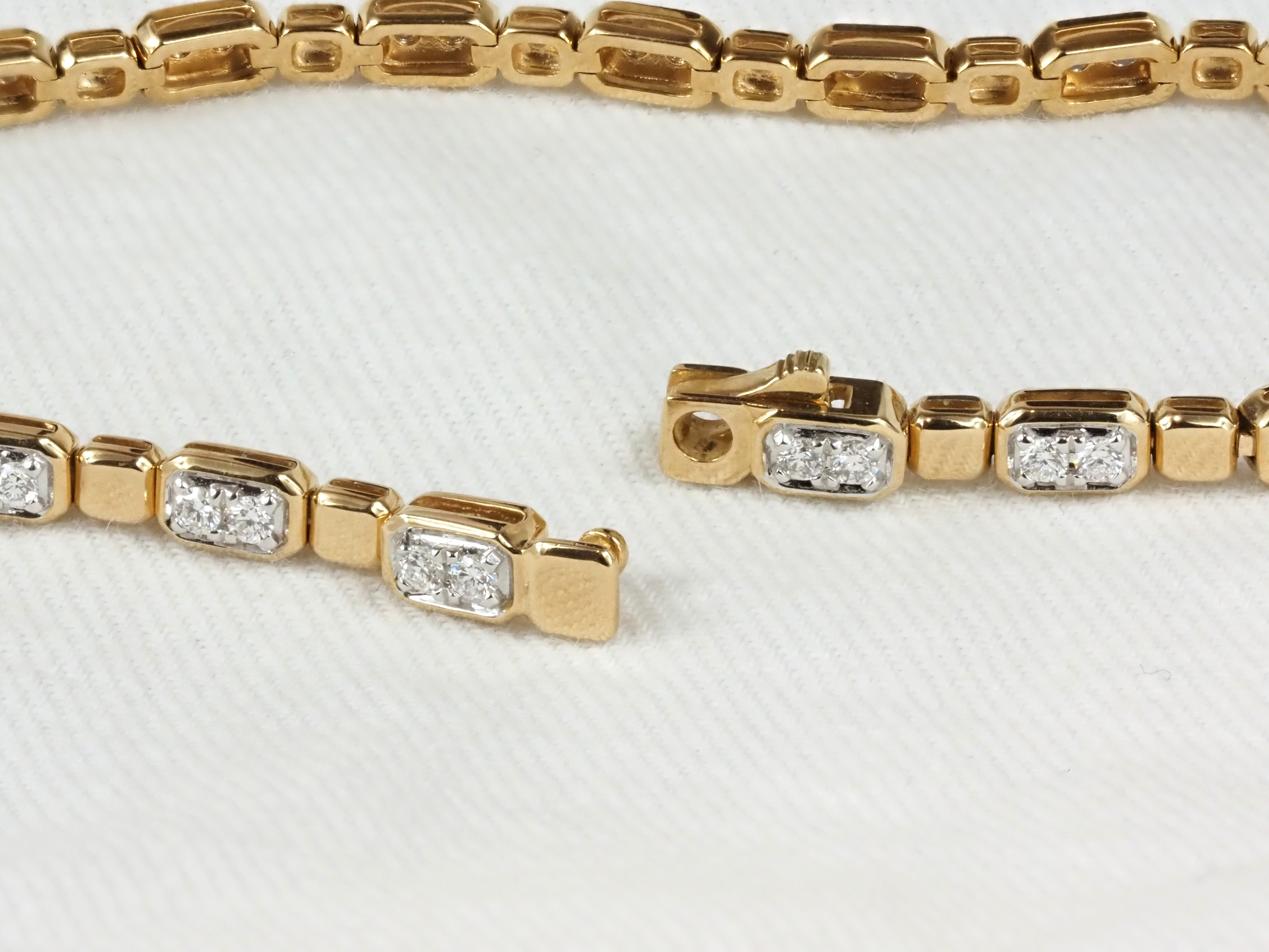 10ct Yellow Gold Lab-Grown Diamond Bracelet, 1ct Total