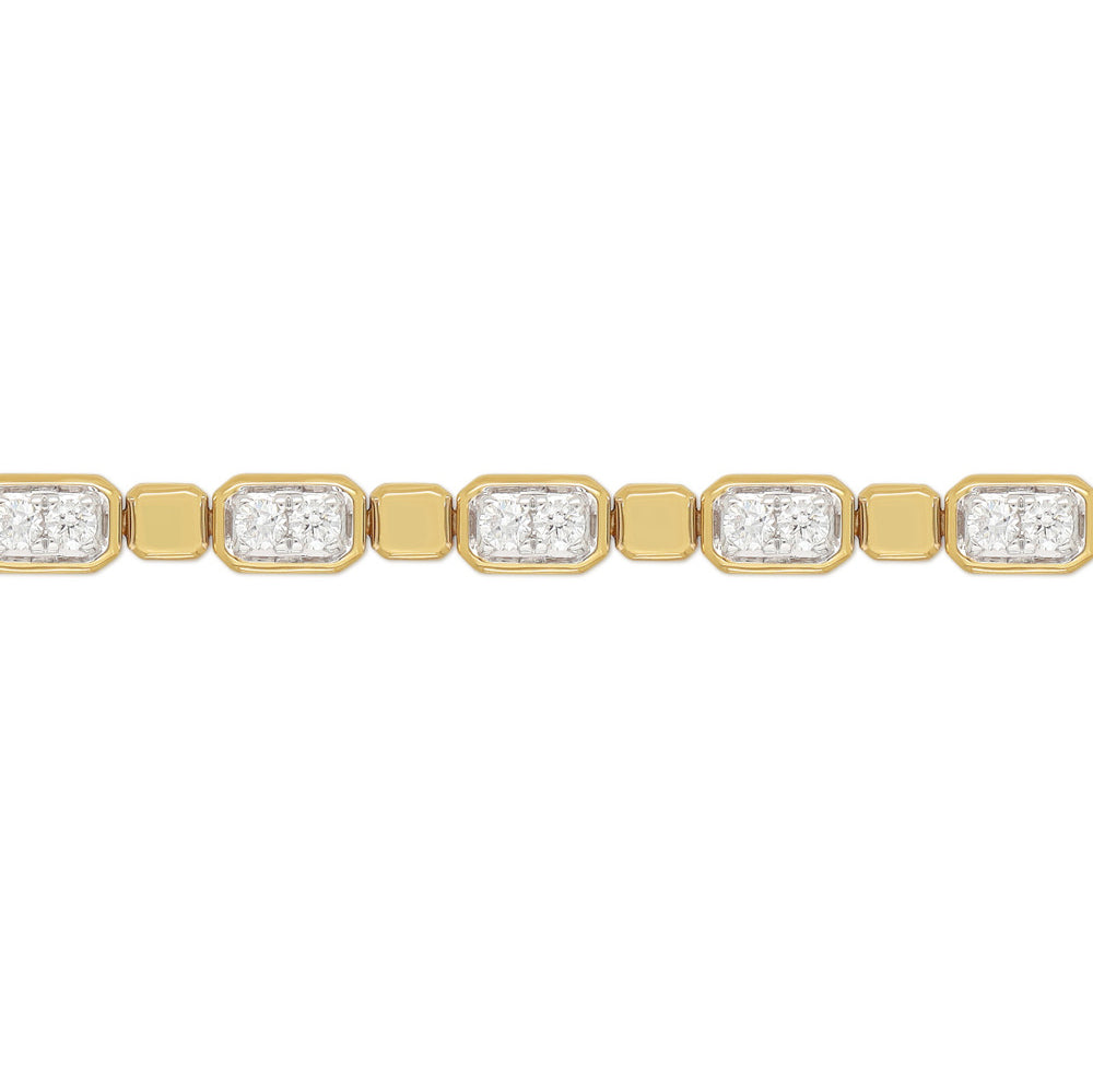 10ct Yellow Gold Lab-Grown Diamond Bracelet, 1ct Total
