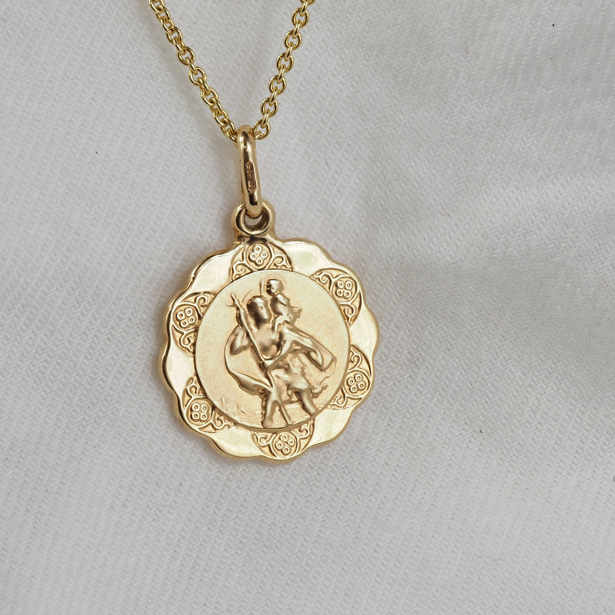 9ct Yellow Gold St Christopher Pendant