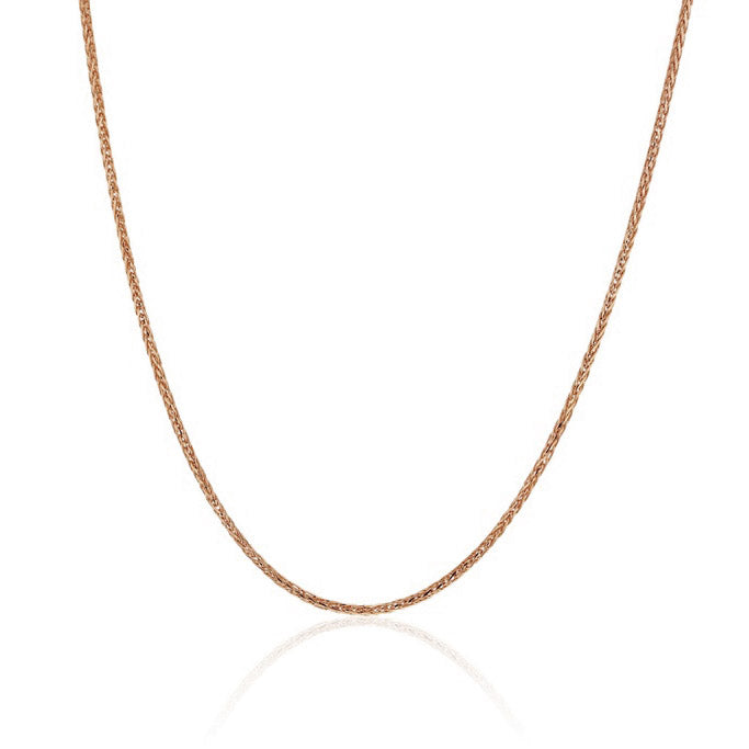 9ct Rose Gold Magic Wheat Chain, 1.2mm, 45cm