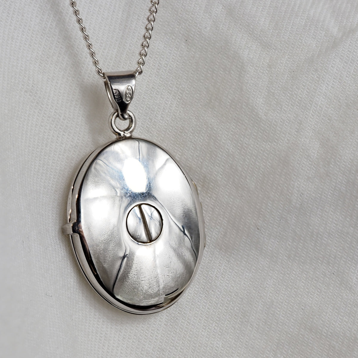 Sterling Silver Oval Memorial Locket