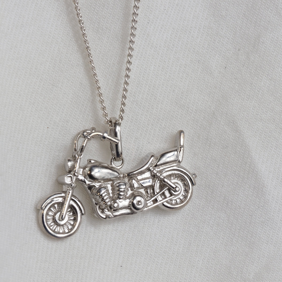 Sterling Silver Harley Motorbike Memorial Pendant