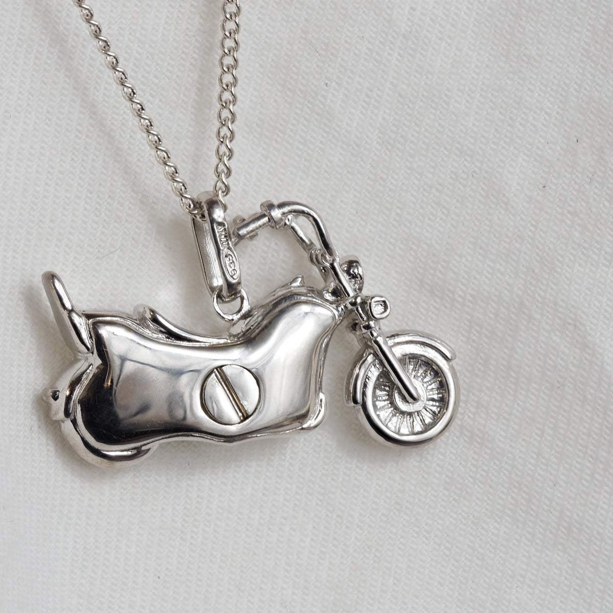 Sterling Silver Harley Motorbike Memorial Pendant
